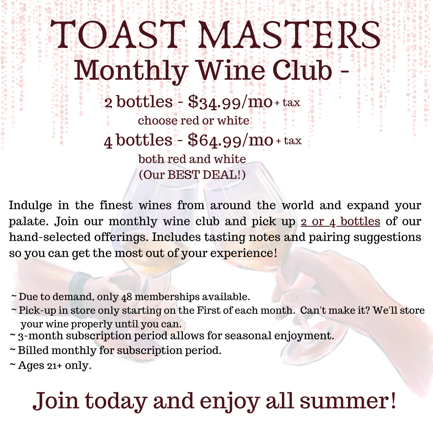 TOAST Masters Monthly Wine Club